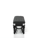 Vabelle Traditional Button Tufted Bench in Black