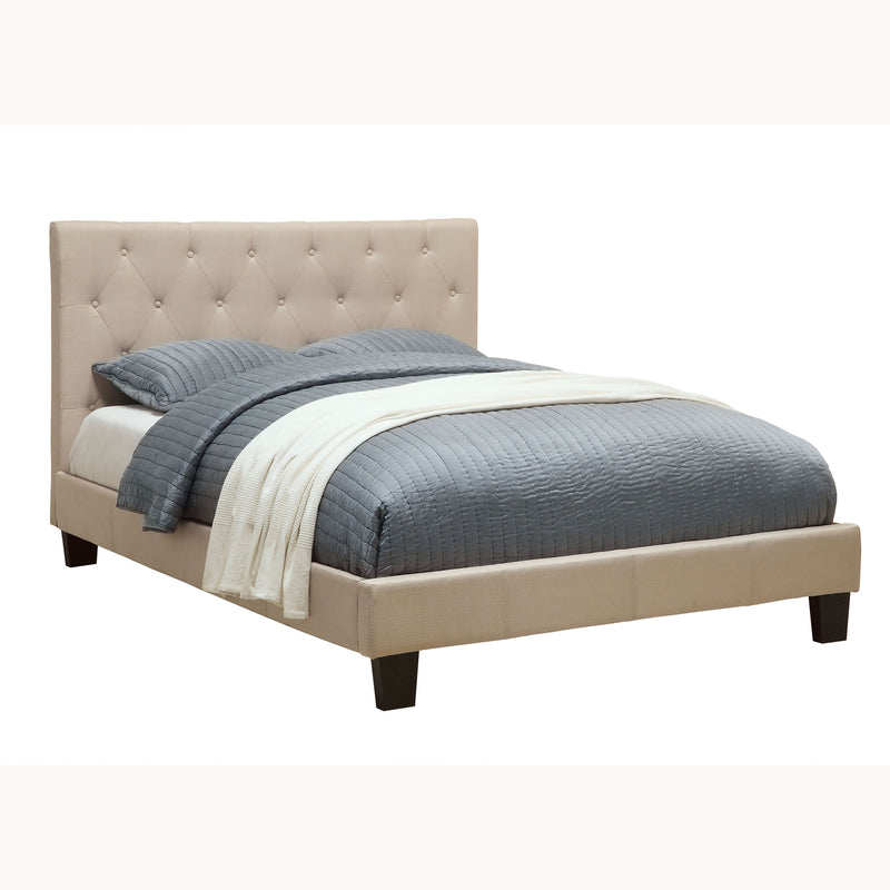 Valdimar Contemporary Fabric Eastern King Platform Bed in Ivory