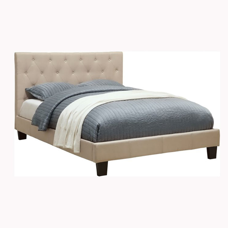 Valdimar Contemporary Fabric Full Platform Bed in Ivory