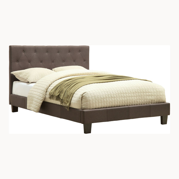 Valdimar Contemporary Fabric California King Platform Bed in Gray