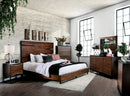 Ryel Rustic Split Headboard Panel Bed in Queen