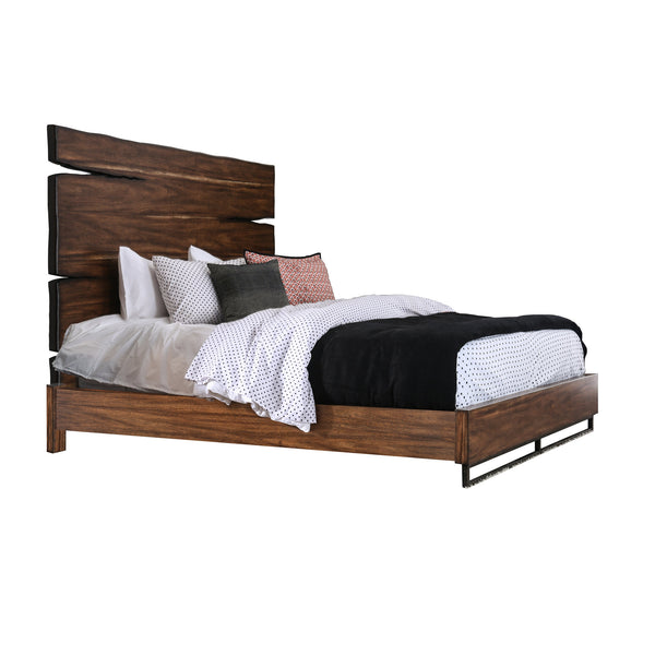 Ryel Rustic Split Headboard Panel Bed in Queen