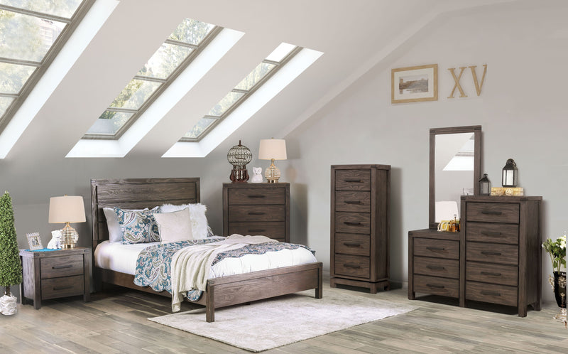 Emma Rustic Solid Wood Panel Bed in Full