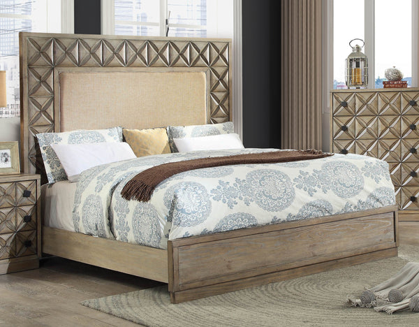 Stokley Transitional Padded Panel Bed in Queen