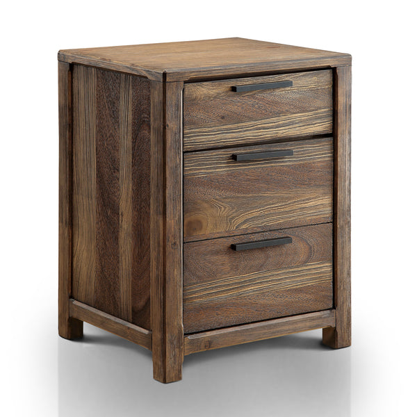 Morris Rustic 3-Drawer Nightstand