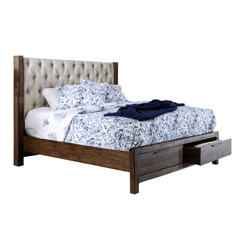 Milone Rustic Solid Wood Platform Bed in Eastern King