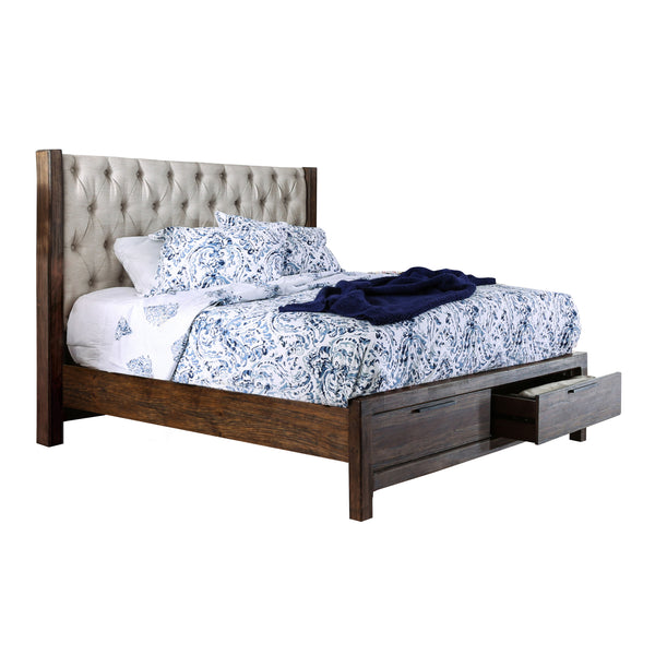 Milone Rustic Solid Wood Panel Bed in Queen