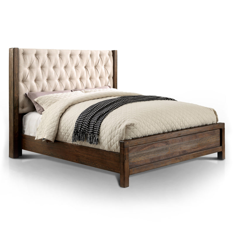 Milone Rustic Solid Wood Panel Bed in Eastern King