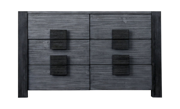 Assaro Rustic 6-Drawer Dresser in Gray