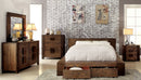 Assaro Rustic Wood Platform Bed in California King