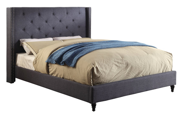 Minkoff Contemporary Fabric Platform Bed in Queen