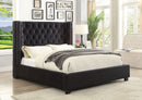 Kerch Transitional Queen Wingback Bed in Black