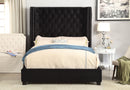 Kerch Transitional Queen Wingback Bed in Black