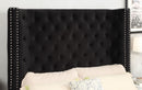 Kerch Transitional Queen Wingback Bed in Black
