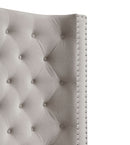 Kerch Transitional Eastern King Wingback Bed in Ivory