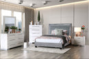 Drew Contemporary Flannelette Platform Bed in Queen