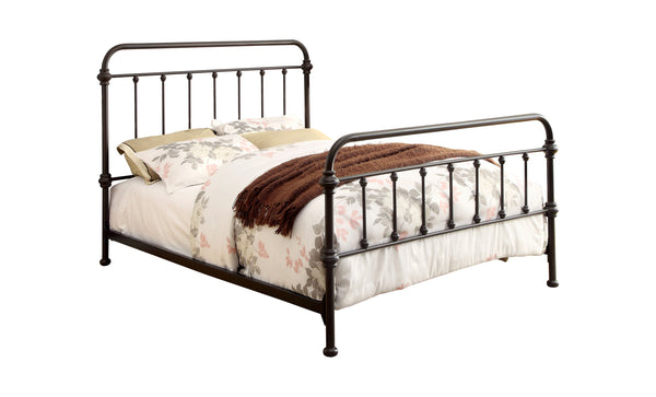 Verdi Contemporary Metal Full Panel Bed in Dark Bronze