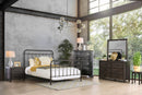 Verdi Contemporary Metal Twin Panel Bed in Dark Bronze