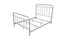 Verdi Contemporary Metal Full Panel Bed in Vintage White