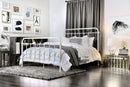 Verdi Contemporary Metal Full Panel Bed in Vintage White