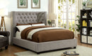 Piklin Transitional Queen Wingback Bed in Gray