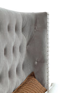 Piklin Transitional Queen Wingback Bed in Gray