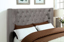 Piklin Transitional Queen Wingback Bed in Gray