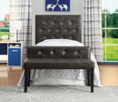 Nazz Contemporary Faux Leather Twin Button Tufted Headboard in Black