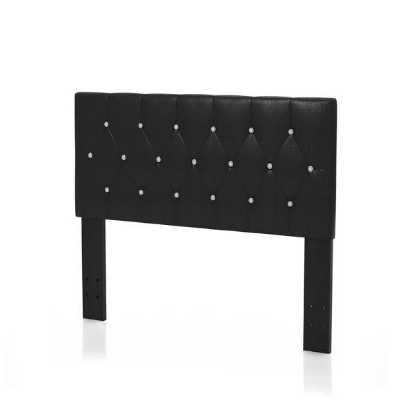 Nazz Contemporary Faux Leather Twin Button Tufted Headboard in Black
