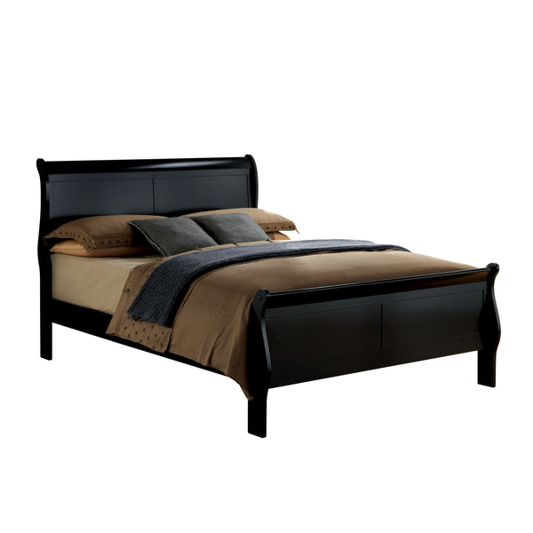 Corella Transitional Wood Eastern King Panel Bed in Black