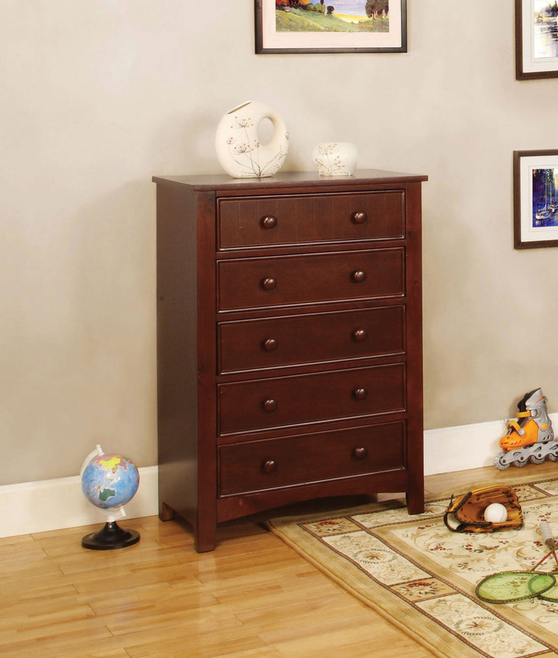 Tammy Transitional 5-Drawer Chest in Cherry