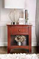 Tammy Transitional Open Storage Nightstand in Cherry