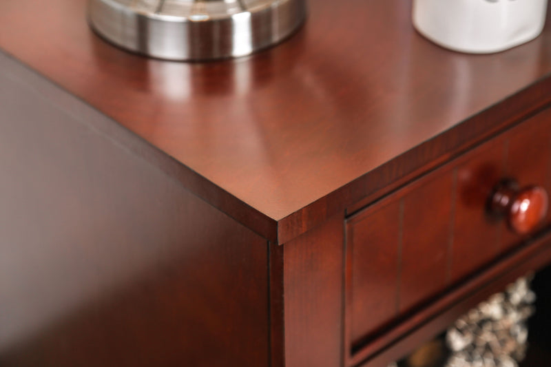 Tammy Transitional Open Storage Nightstand in Cherry