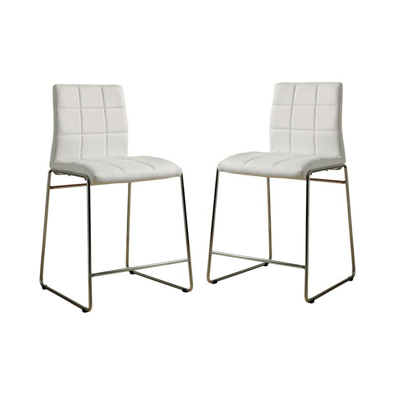 Lonne Contemporary Padded Counter Height Chairs in White (Set of 2)