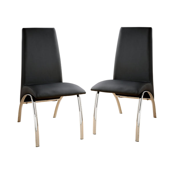 Bectel Contemporary Padded Side Chairs in Black (Set of 2)
