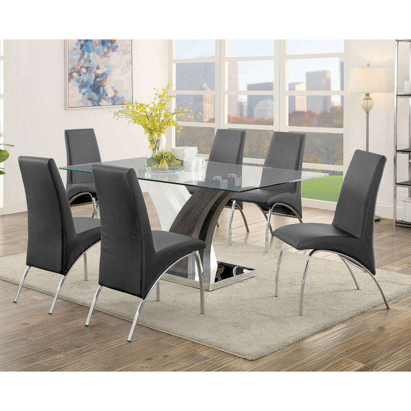 Bectel Contemporary Padded Side Chairs in Gray (Set of 2)