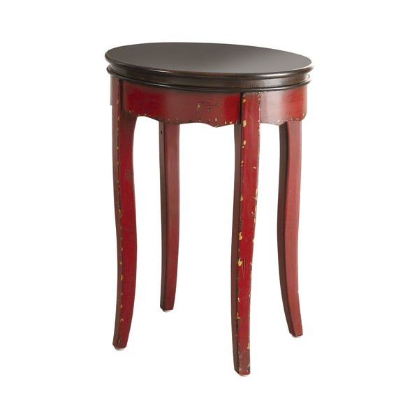 Howie Vintage Round End Table in Red