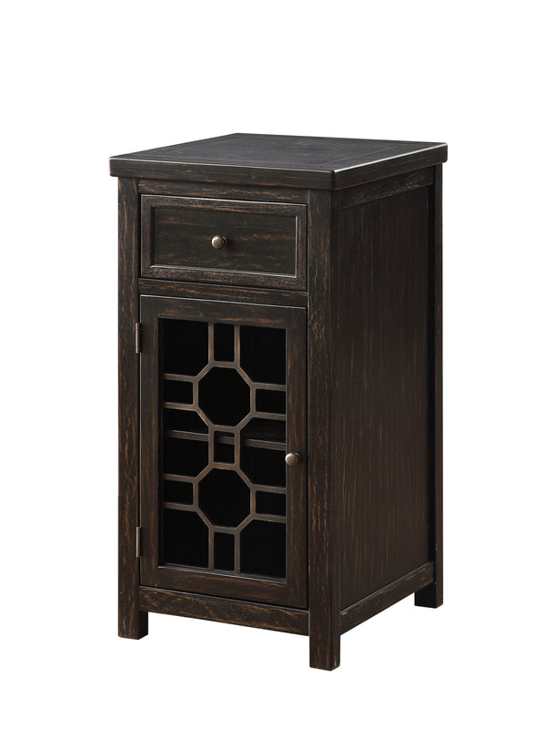 Reims Transitional Multi-Storage End Table in Antique Black