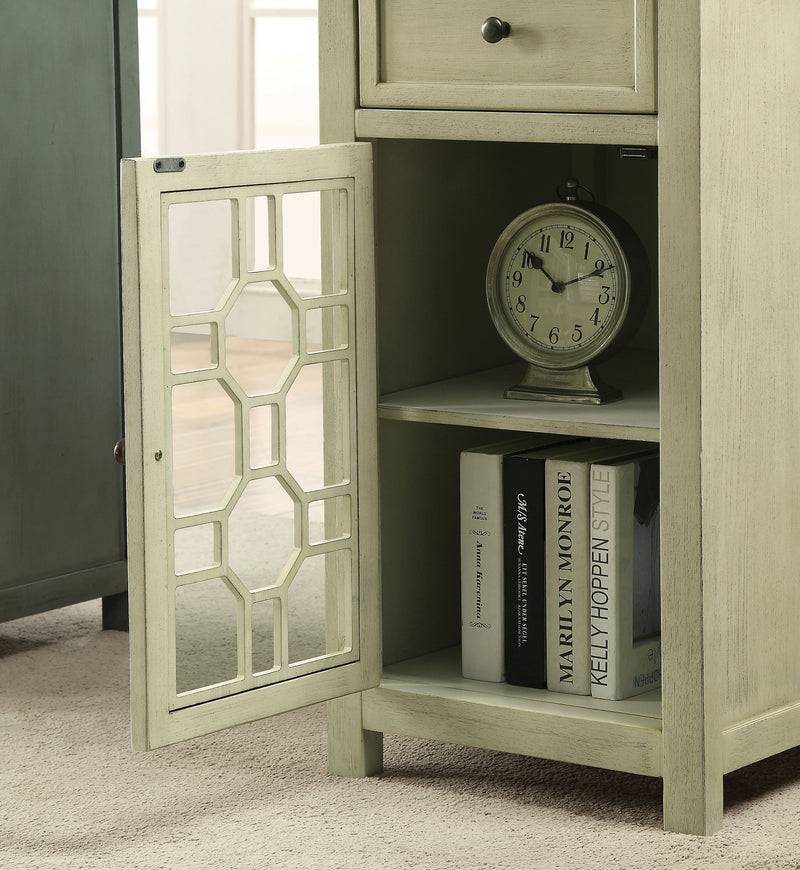 Reims Transitional Multi-Storage End Table in Antique White