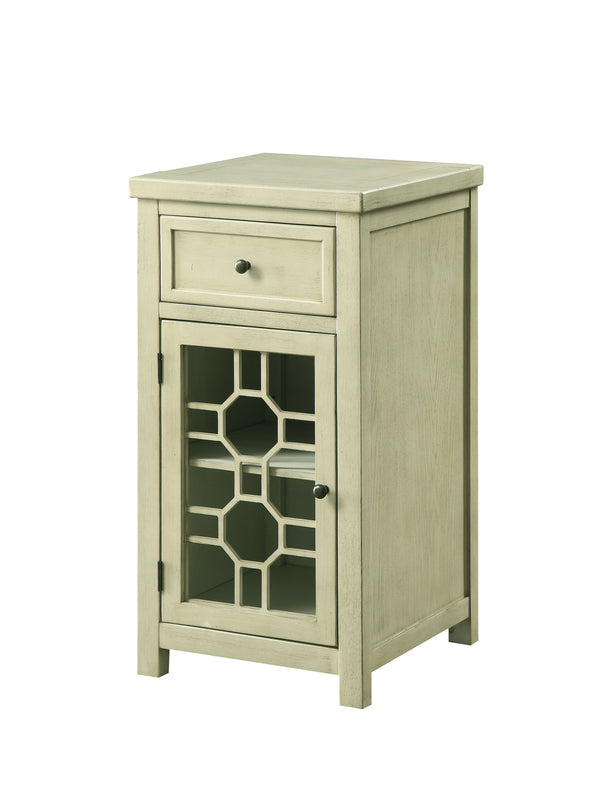 Reims Transitional Multi-Storage End Table in Antique White