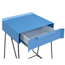 Erika Mid-Century Modern 1-Drawer End Table in Blue