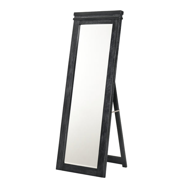 Dores Rectangle Floor Mirror in Rustic Black