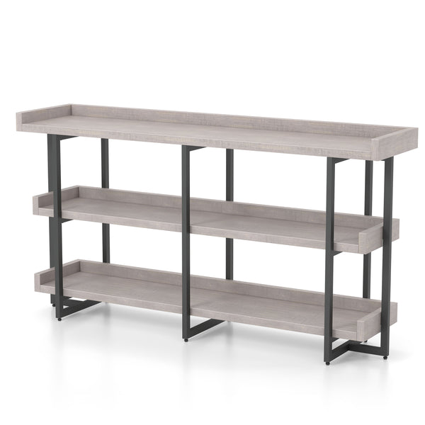 Lackomb 3-Shelf Console Table in Antique Gray