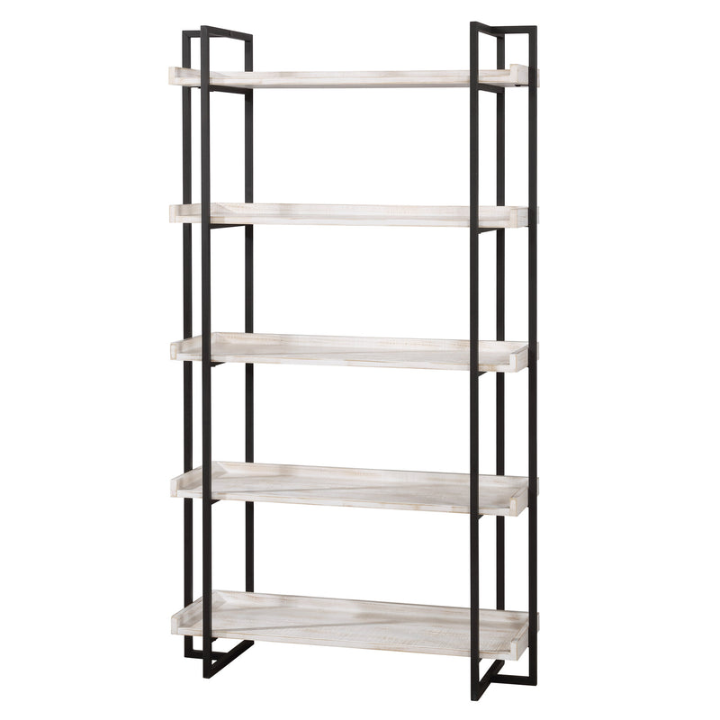 Lackomb 5-Shelf Bookshelf in Antique White