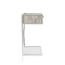 Kylie End Table with USB Port in Light Gray