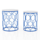 Vereira 2-Piece Nesting Tables in Blue Coating