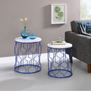 Vereira 2-Piece Nesting Tables in Blue Coating