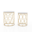 Vereira 2-Piece Nesting Tables in Gold Coating