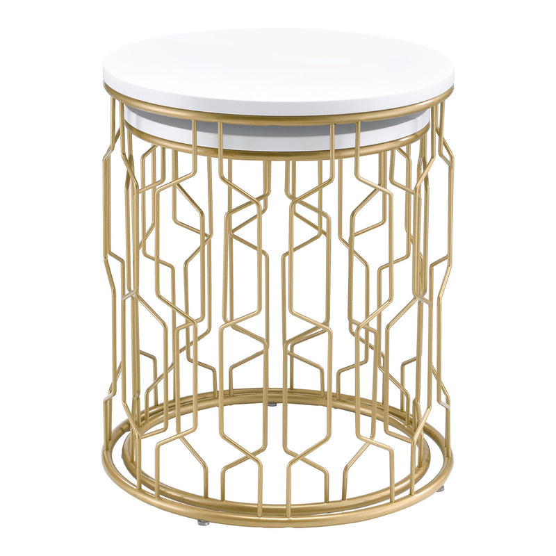 Vereira 2-Piece Nesting Tables in Gold Coating