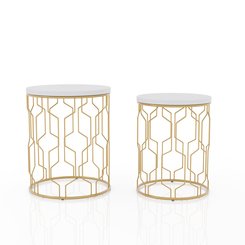 Vereira 2-Piece Nesting Tables in Gold Coating